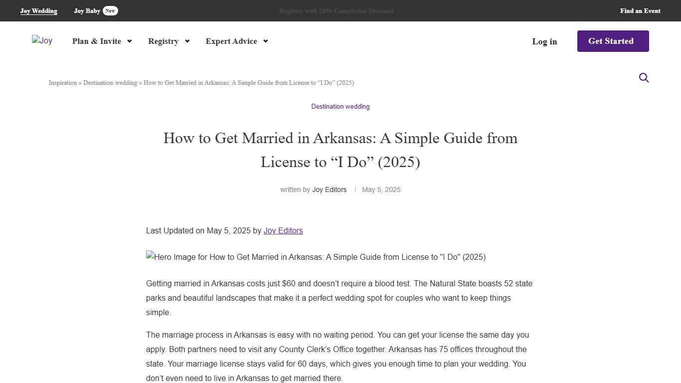 How to Get Married in Arkansas: A Simple Guide from License to "I Do" (2025) - Joy